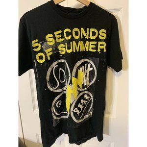 5 Seconds Of Summer Black Yellow Music Rock Band‎ Concert Tour Shirt Adult Large